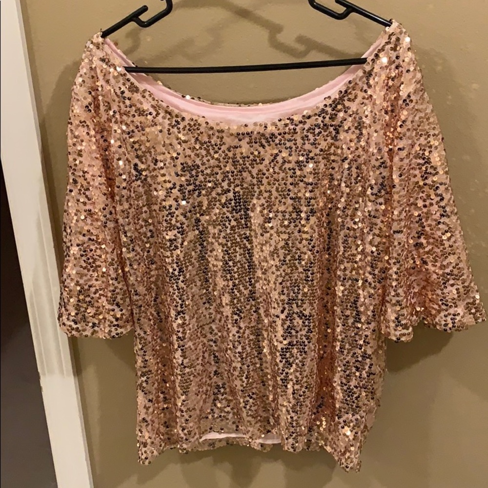 Pink sequin party shirt